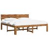 vidaXL Double Bed Frame with Headboard ROSTOCK Natural 200 x 200 cm