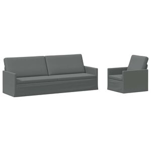 vidaXL Sofa Set 2 pcs Dark Grey Fabric