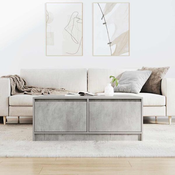 vidaXL Coffee Table with Drawers Concrete Grey 100x100x40 cm