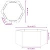 vidaXL Garden Planter Hexagon 104x90x45 cm Stainless Steel