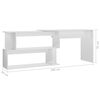 vidaXL Corner Desk High Gloss White 200x50x76 cm Engineered Wood
