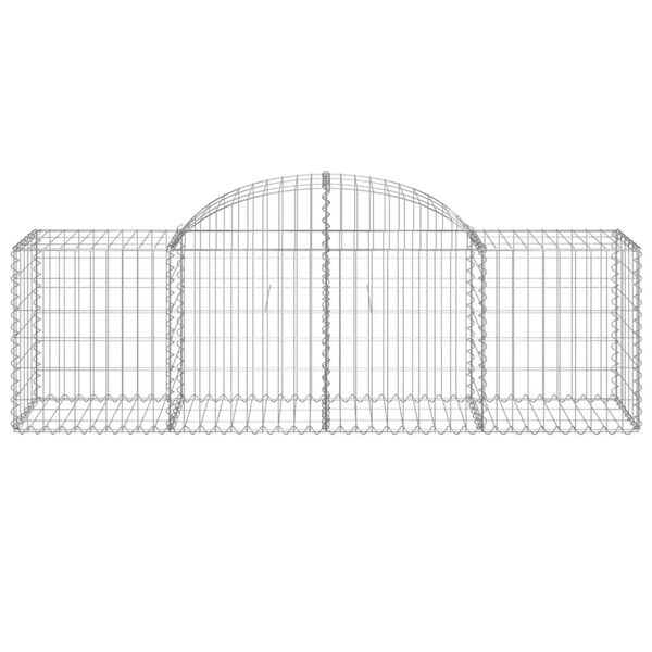 vidaXL Arched Gabion Baskets 50 pcs 200x50x60/80 cm Galvanised Iron