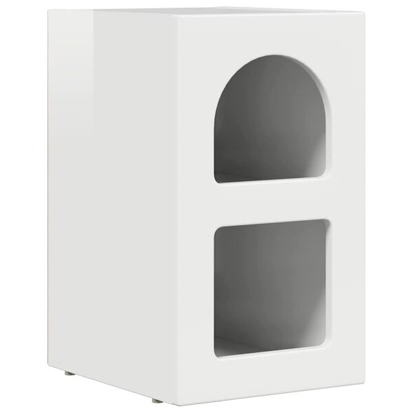 vidaXL Bedside Table High Gloss White 29.5 x 35 x 50 cm