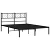 vidaXL Metal Bed Frame without Mattress with Headboard Black 140x200cm