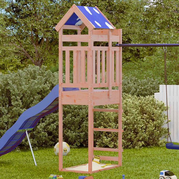 vidaXL Play Tower Brown 85 x 52.5 x 239 cm Solid Douglas Wood