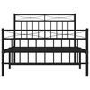 vidaXL Metal Bed Frame without Mattress with Footboard Black 107x203cm