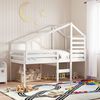 vidaXL High Sleeper Bed without Mattress White 90x190 cm Single Solid Wood Pine