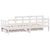 vidaXL Daybed with Drawers without Mattress White 90x190 cm Single Solid Wood