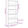 vidaXL Bookcase Concrete Grey 80x24x176 cm Engineered Wood
