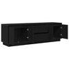 vidaXL TV Cabinet with LED Lights Black Oak 160.5x41x50 cm