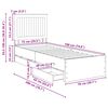 vidaXL Bed Frame with Drawer Concrete Grey 75 x 190 cm Engineer Wood