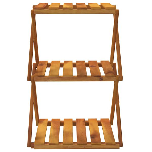 vidaXL 3-Tier Folding Shelf Brown 43x31x63 cm Solid Wood Acacia