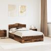vidaXL Bed Frame with Headboard Old Wood 120 x 190 cm Engineered Wood