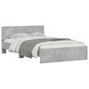 vidaXL Bed Frame with Headboard and LED Concrete Grey 120x200 cm