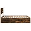 vidaXL Bed Frame Smoked Oak 140 x 190 cm Solid Pine Wood
