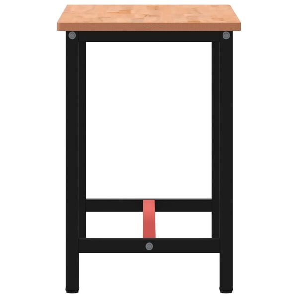 vidaXL Workbench 115x55x81.5 cm Solid Wood Beech and Metal