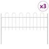 vidaXL Garden Fence 3 pcs White 5.1 x 0.6 m Powder-coated Steel