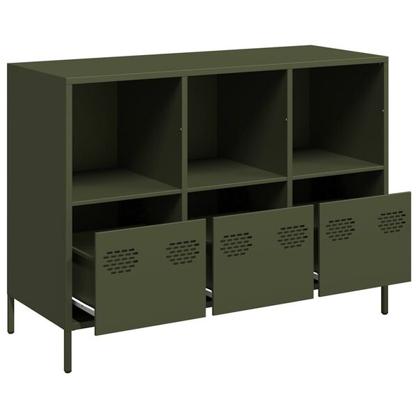 vidaXL Sideboard Olive Green 101.5x39x73.5 cm Cold-rolled Steel