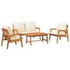 vidaXL Bistro Set with Cushion 4 pcs Brown and Cream Solid Acacia Wood