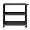 vidaXL Tool Trolley with Shelf Black 75 x 35 x 73 cm Cold-rolled Steel