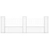 vidaXL U-shape Gabion Basket with 3 Posts Iron 260x20x100 cm