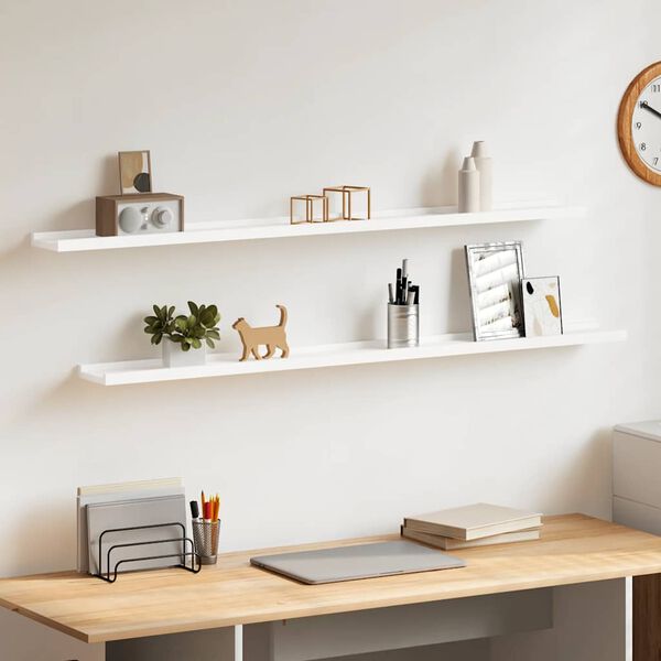 vidaXL Wall Shelves 2 pcs White 115x9x3 cm