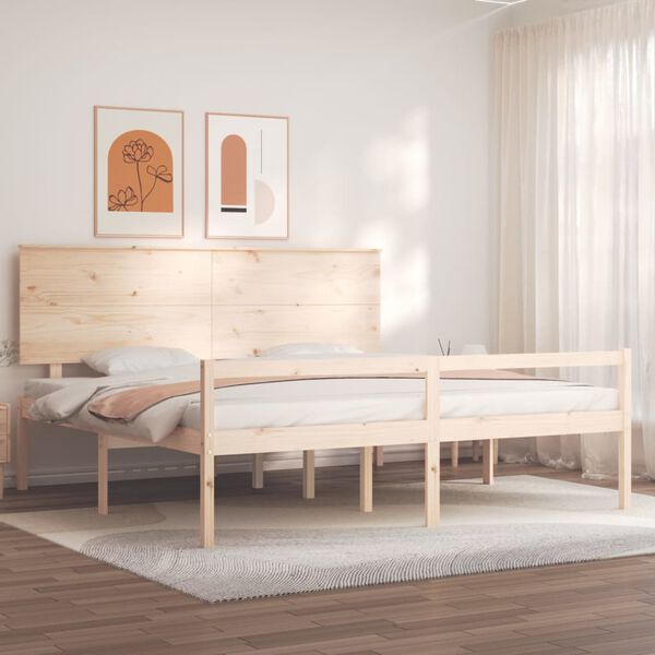 vidaXL Senior Bed without Mattress Super King Size Solid Wood