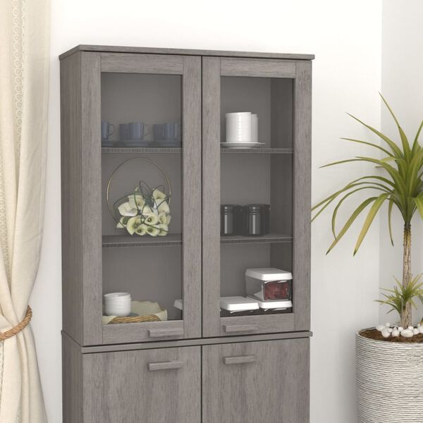 vidaXL Top for Highboard HAMAR Light Grey 85x35x100cm Solid Wood Pine