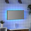 vidaXL Mirror Wall-mounted Brown 80 x 37 cm Glass and Engineered Wood