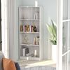 vidaXL 4-Tier Book Cabinet High Gloss White 60x24x142 cm Engineered Wood