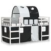 vidaXL Kids' Loft Bed with Tunnel without Mattress White&Black 90x190cm