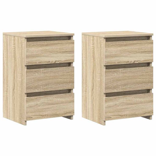 vidaXL Bed Cabinets 2 pcs Sonoma Oak 40x35x62.5 cm Engineered Wood