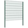 vidaXL Fence Panel with Posts Iron 176.5x160 cm Green