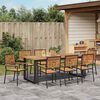 vidaXL Garden Dining Set 9 pcs Black Solid Acacia Wood