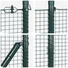 vidaXL Fence Post Green 50 x 1.2 m (19 x 19 mm mesh) Steel and PVC