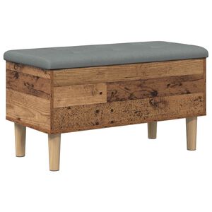 vidaXL Storage Bench with Cushion Old Wood 82 x 42 x 46 cm