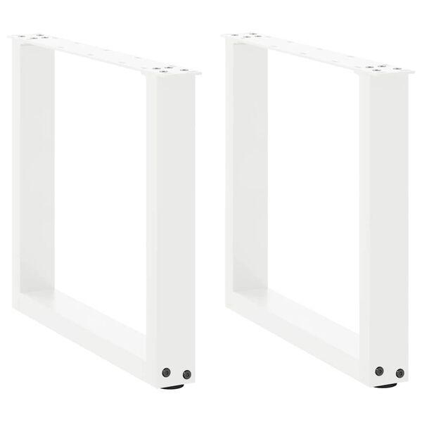 vidaXL Coffee Table Legs U-Shaped 2 pcs White 50x(42-43) cm Steel