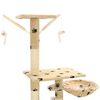 vidaXL Cat Tree with Sisal Scratching Posts 230-250 cm Paw Prints Beige