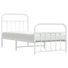 vidaXL Metal Bed Frame without Mattress with Footboard White 90x200cm