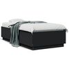 vidaXL Bed Frame with LED without Mattress Black 90x190 cm Single