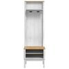 vidaXL Hallway Cabinet FLORO White 50 x 40 x 158 cm Solid Pine Wood