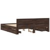 vidaXL Bed Frame with Headboard without Mattress Brown Oak 180x200 cm Super King