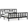 vidaXL Bed Frame without Mattress Black 200x200 cm Solid Wood Pine