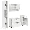 vidaXL Bathroom Furniture Set with Drawer 4 pcs High Gloss White