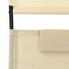 vidaXL Double Sun Lounger with Canopy Textilene Cream