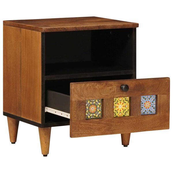 vidaXL Bedside Cabinet 2 pcs Brown 40 x 33 x 46 cm Solid Mango Wood
