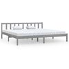 vidaXL Bed Frame without Mattress Grey Solid Wood 200x200 cm
