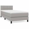 vidaXL Box Spring Bed with Mattress Light Grey 90x190 cm Fabric