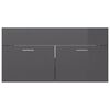 vidaXL Sink Cabinet with Built-in Basin High Gloss Grey Engineered Wood