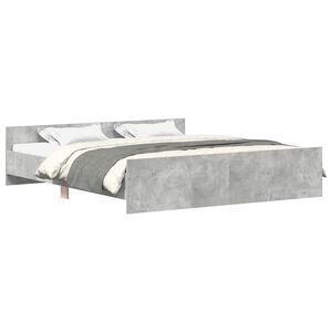 vidaXL Bed Frame without Mattress Concrete Grey 200x200 cm